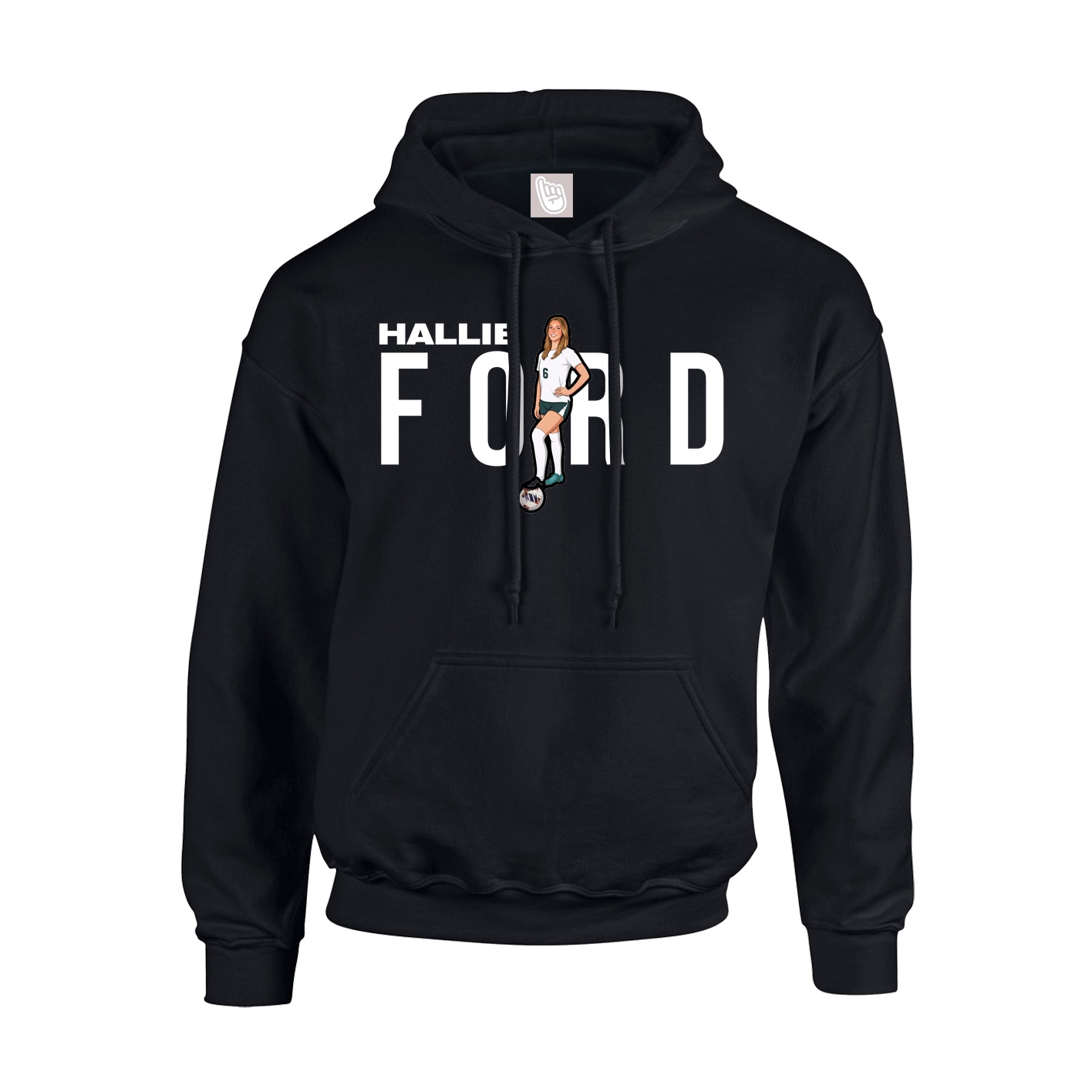 Youth Hoodie — Player Name in Black