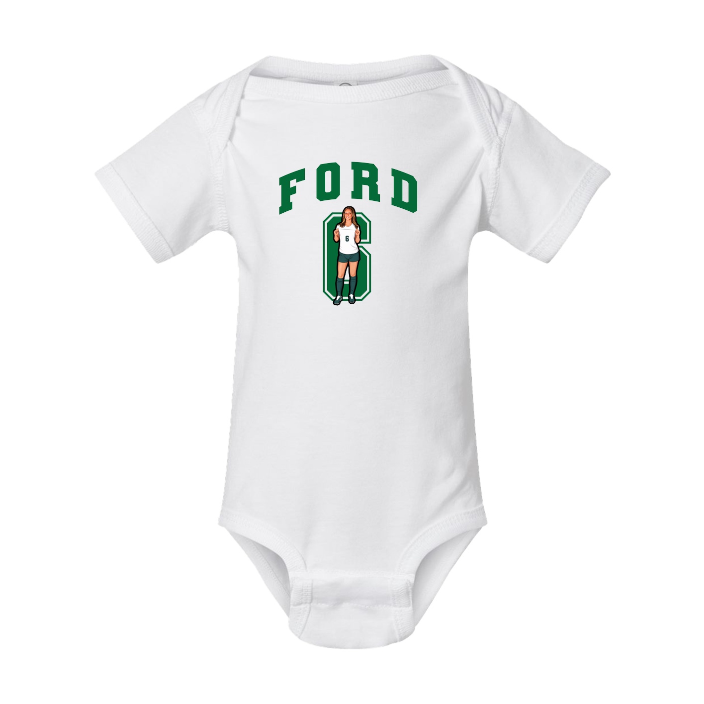 Baby Onesie — Number in White