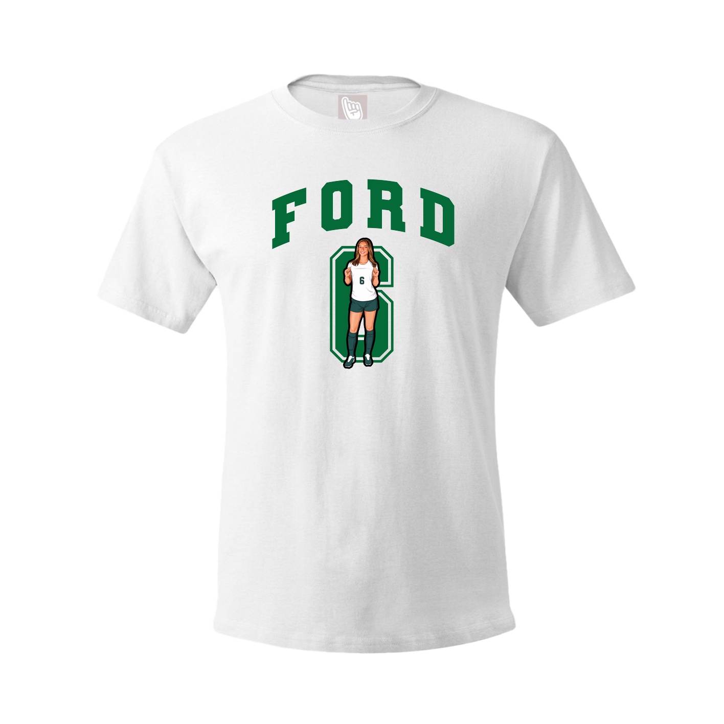 Youth Tee — Number in White