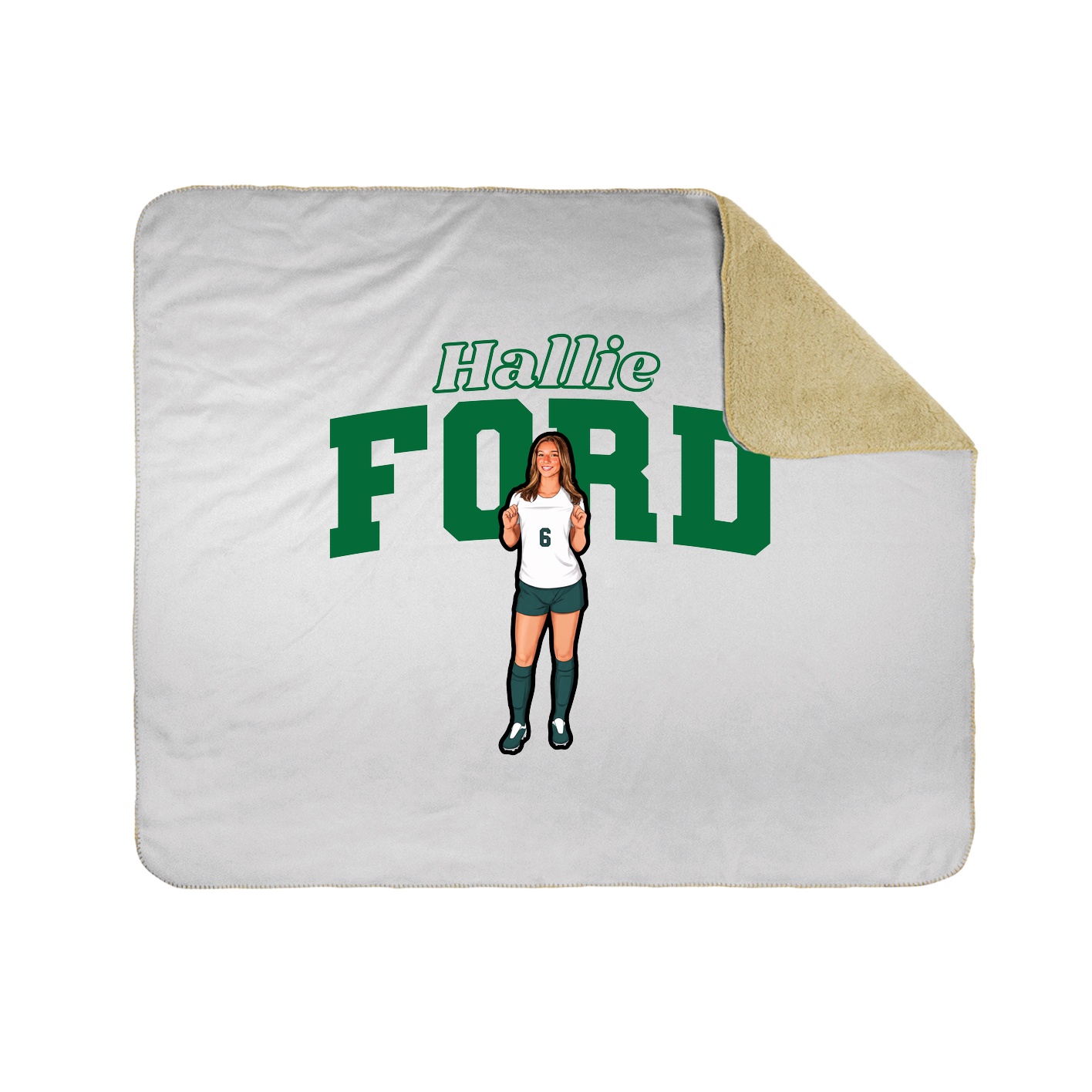 Throw Blanket — Name Arch in White
