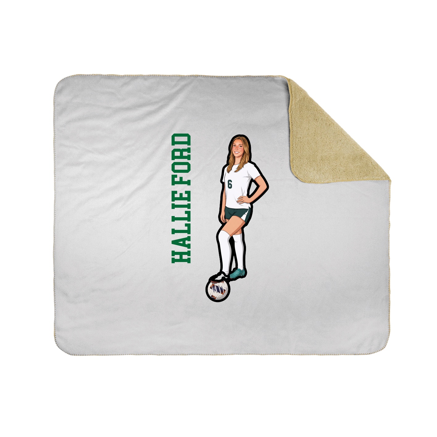 Throw Blanket — Name Vertical in White