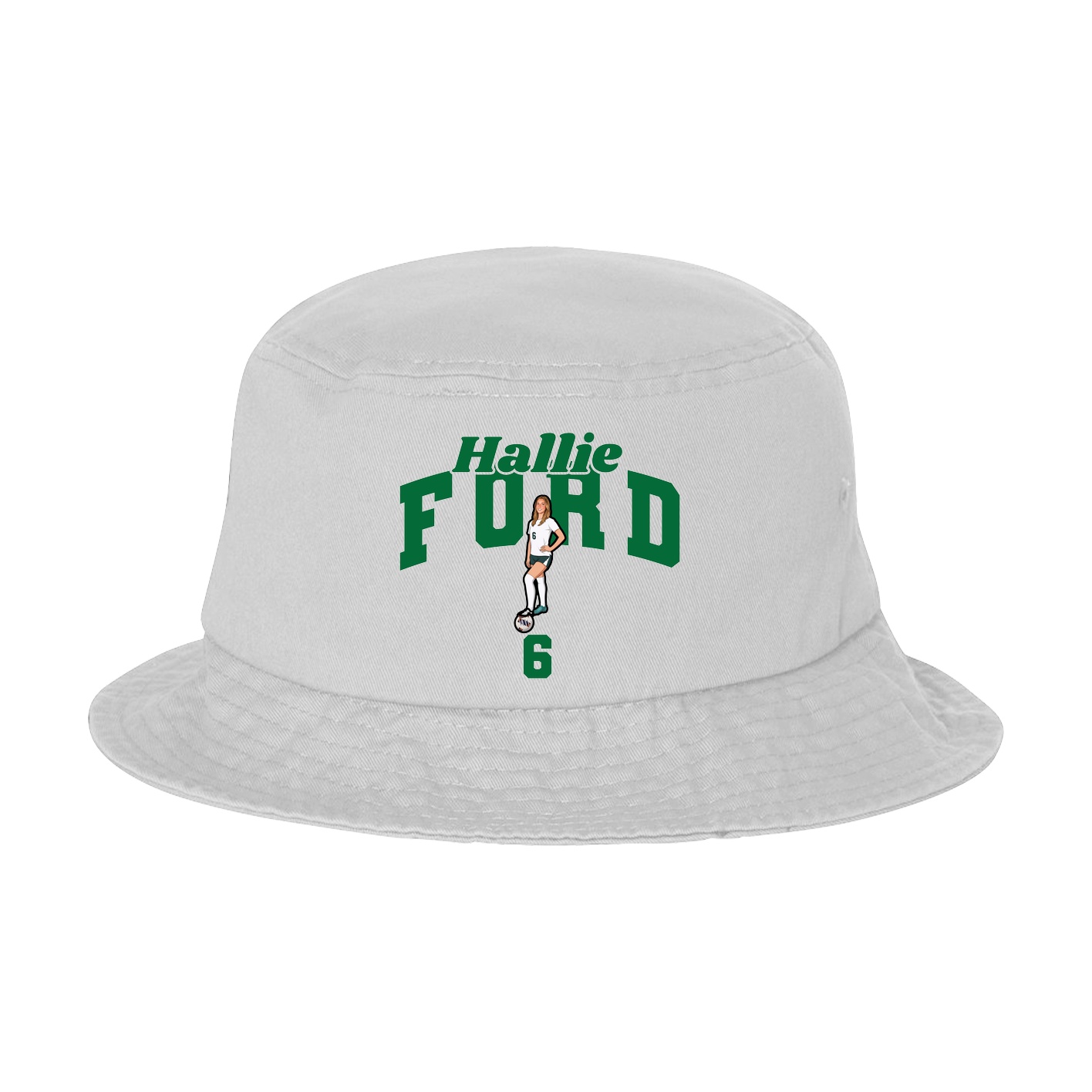 Bucket Cap — Signature Arch in White