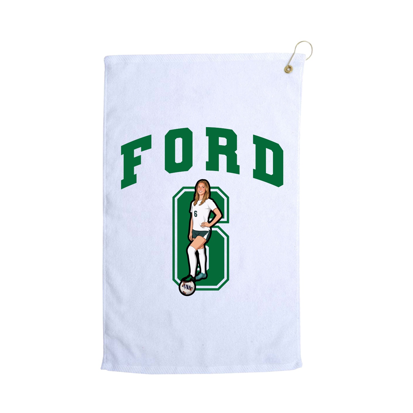 Golf Towel — Number in White