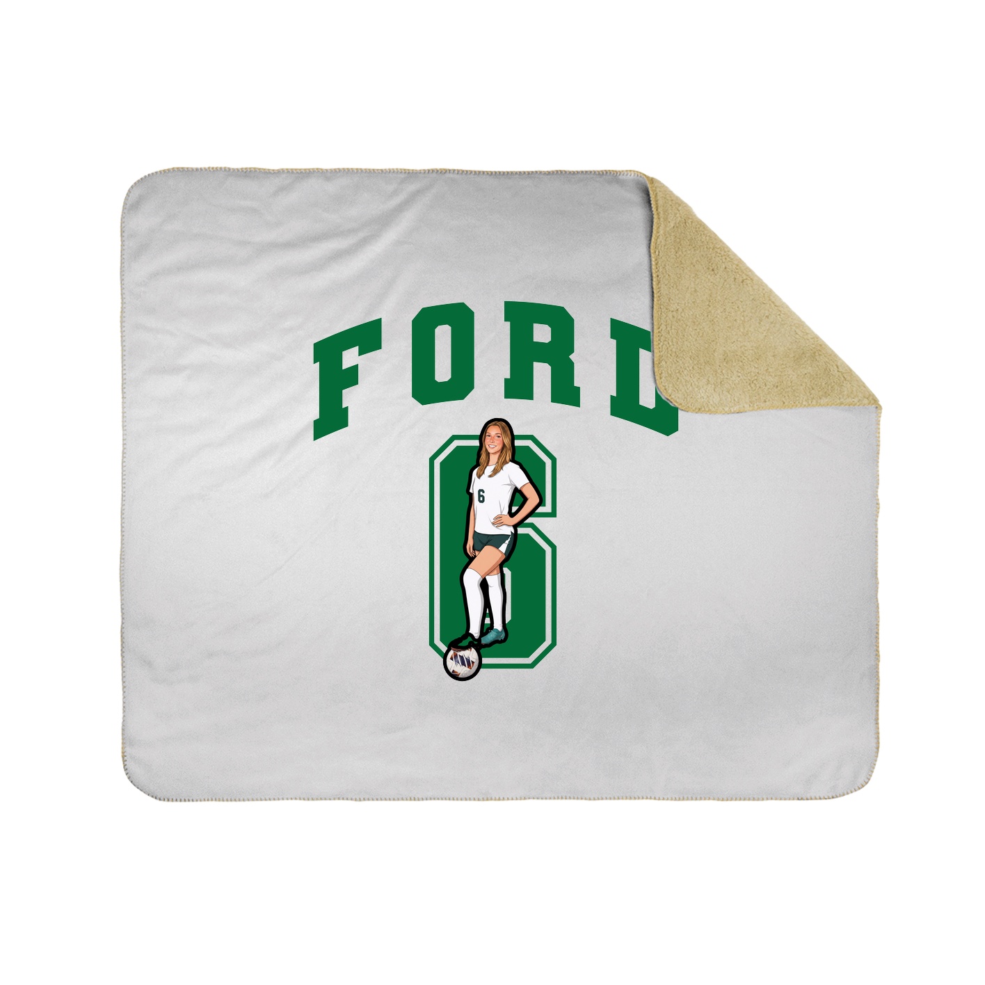Throw Blanket — Number in White