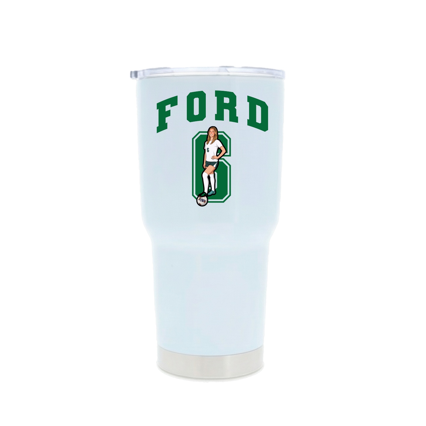 30oz Stainless Steel Tumbler — Number in White