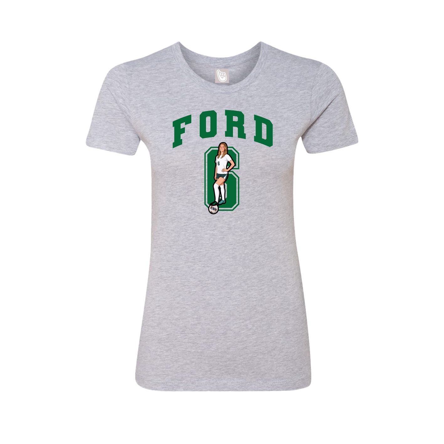 Fitted Women's Tee — Number in Grey