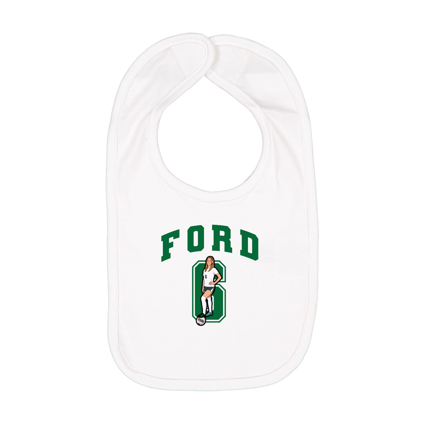 Infant Bib — Number in White