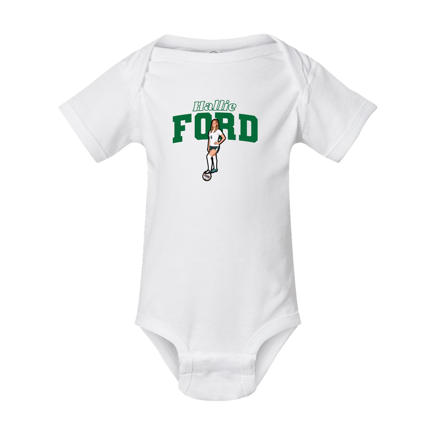 Baby Onesie — Name Arch in White