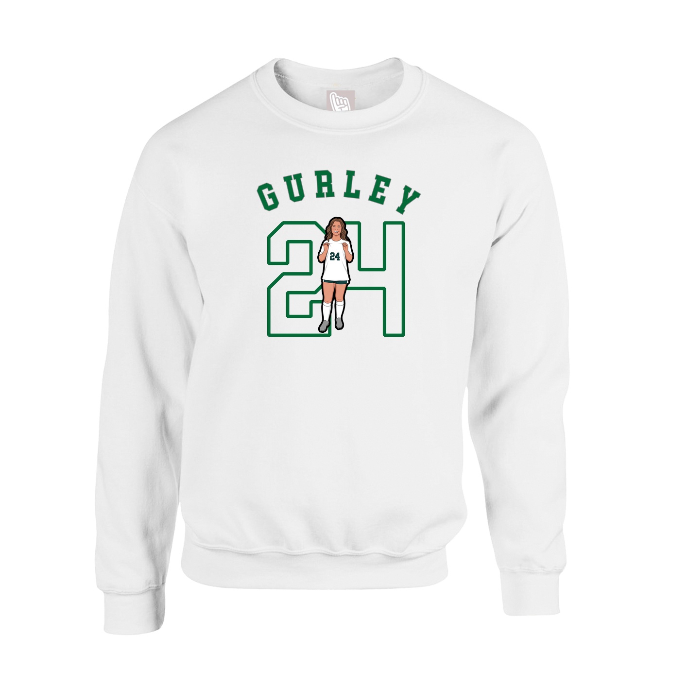 Fleece Crew — Shirsey Arch in White