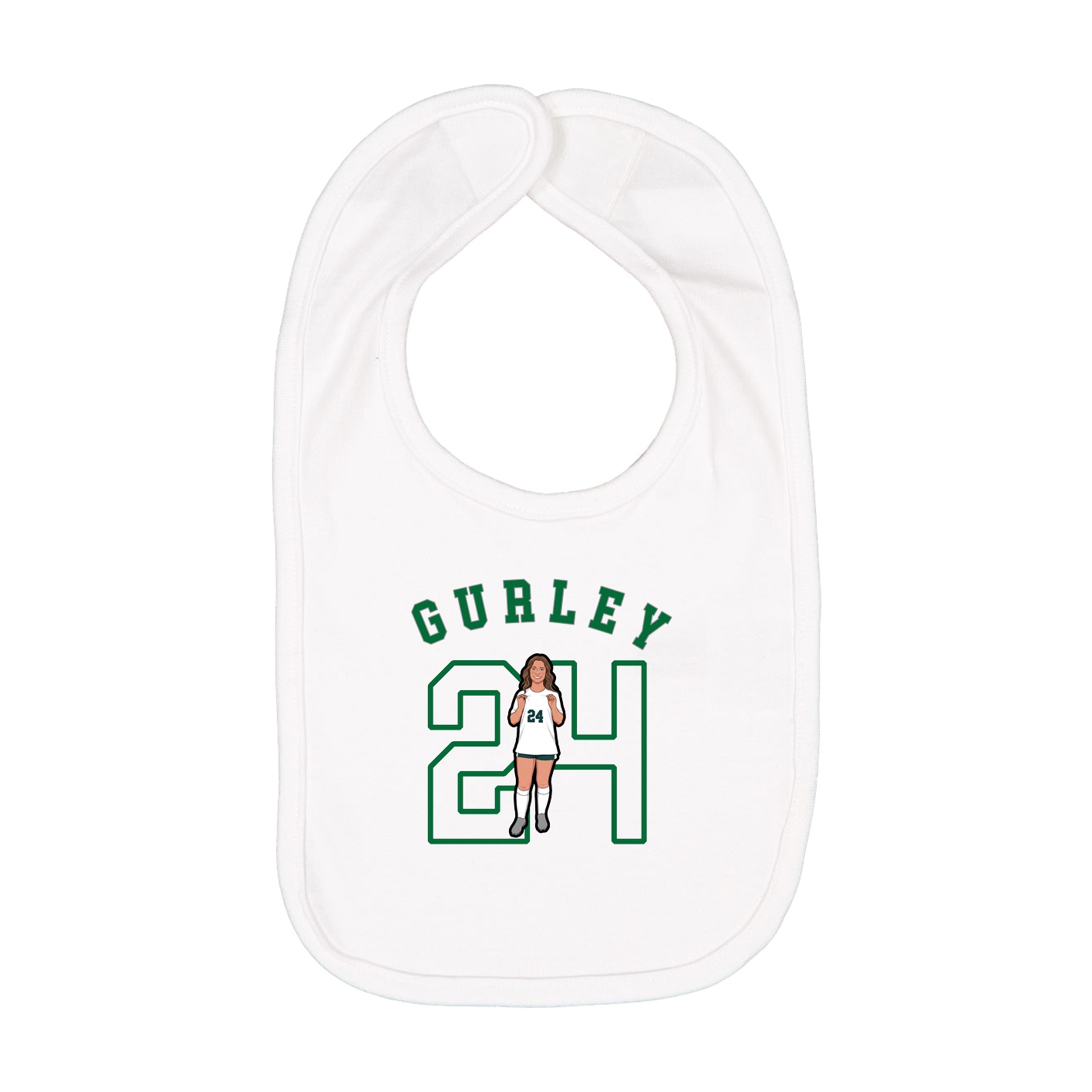 Infant Bib — Shirsey Arch in White