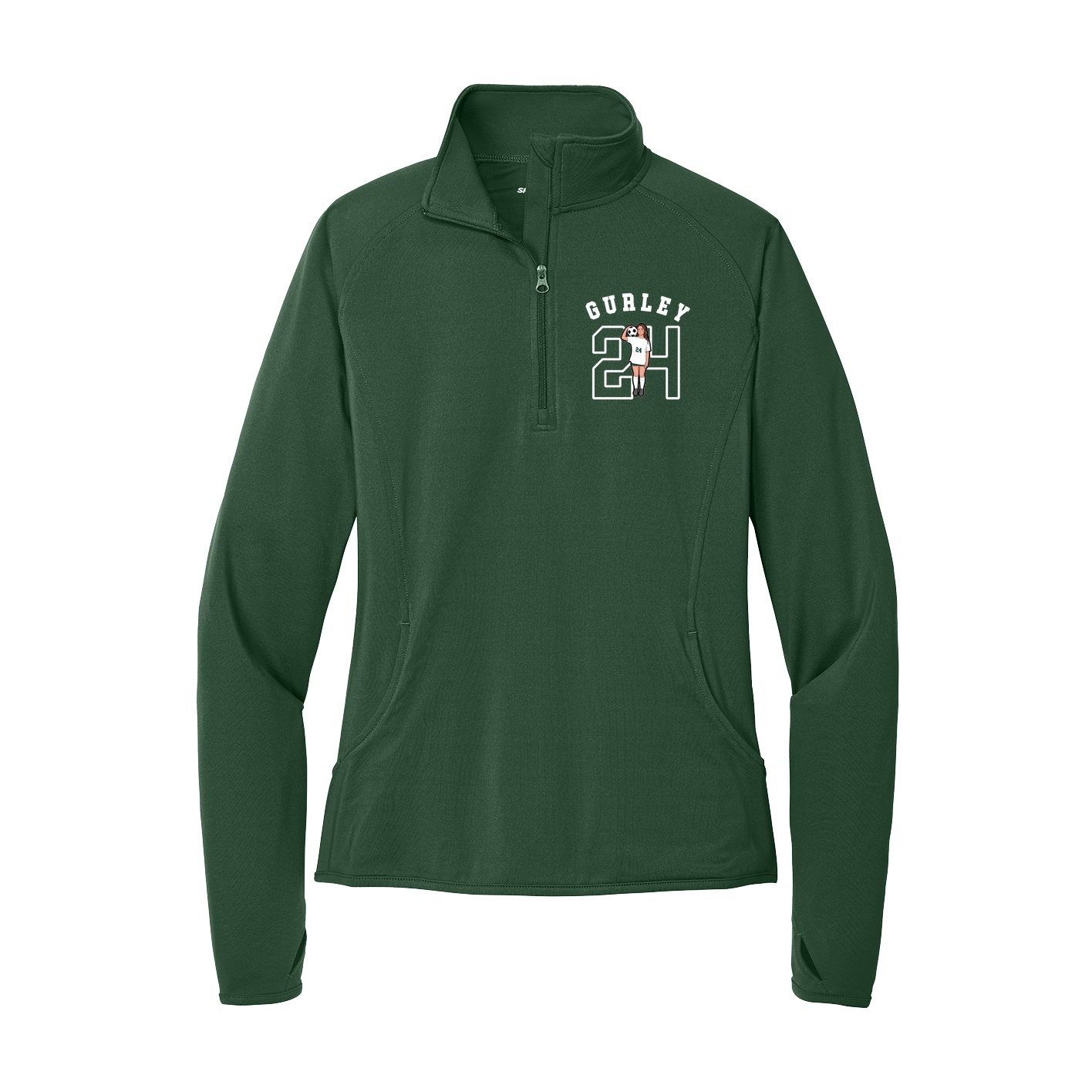 Women's Q-Zip Pullover — Shirsey Arch in Green