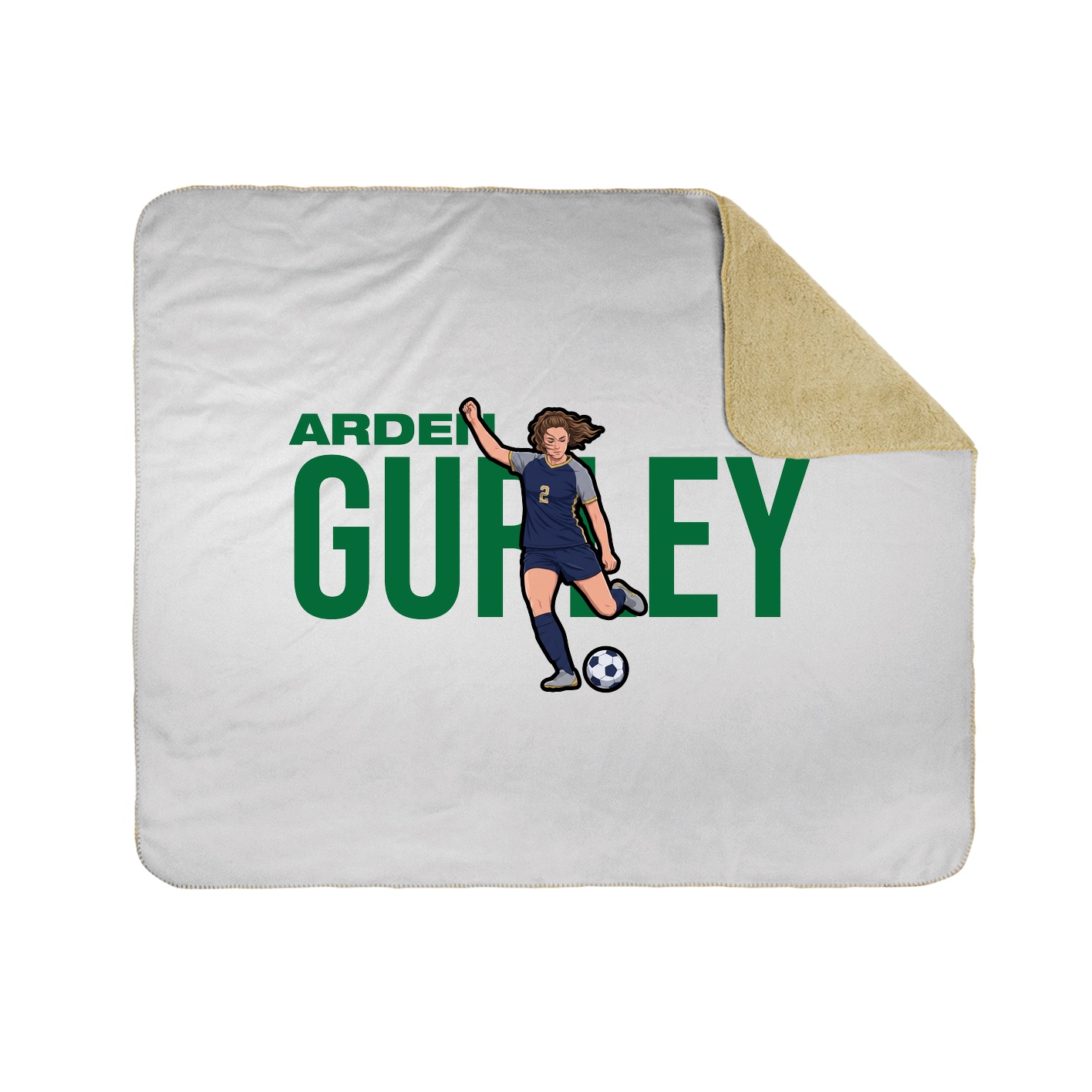 Throw Blanket — Player Name in White