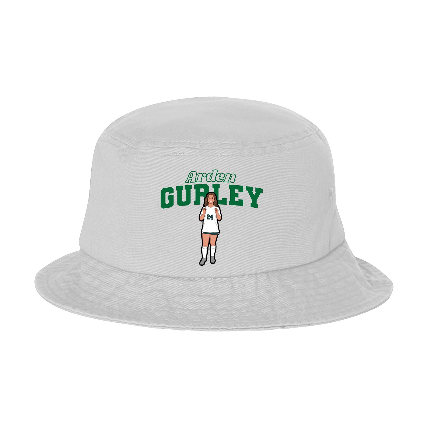 Bucket Cap — Name Arch in White