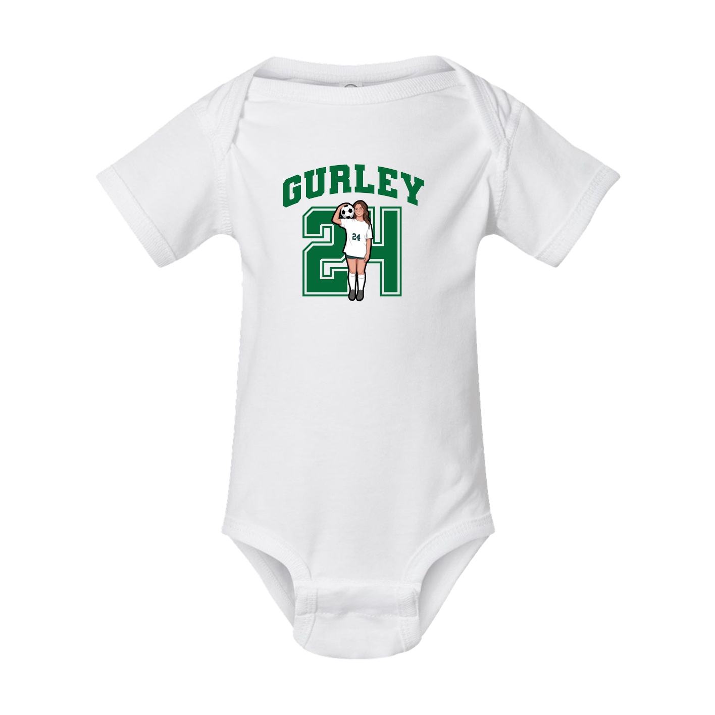 Baby Onesie — Number in White