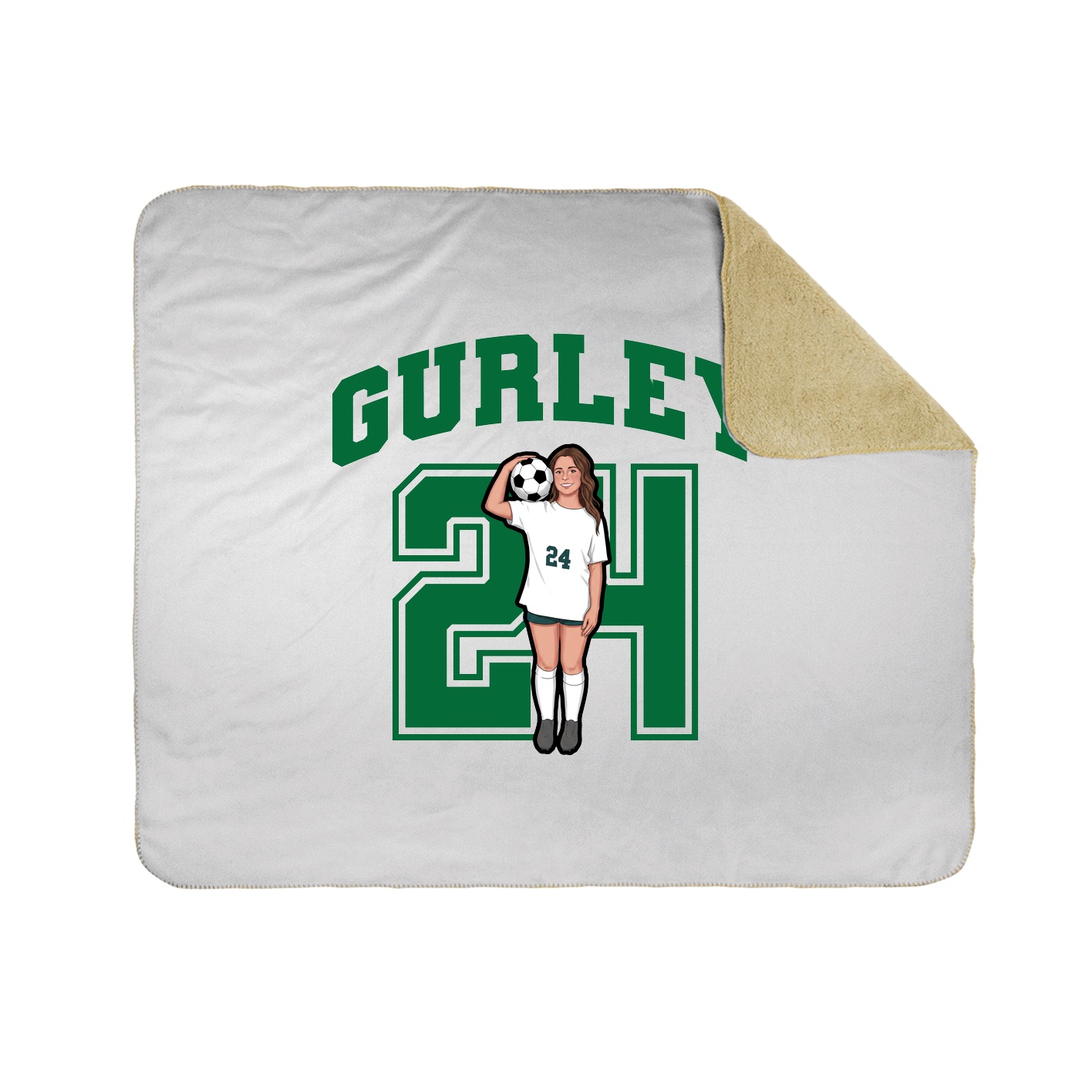 Throw Blanket — Number in White