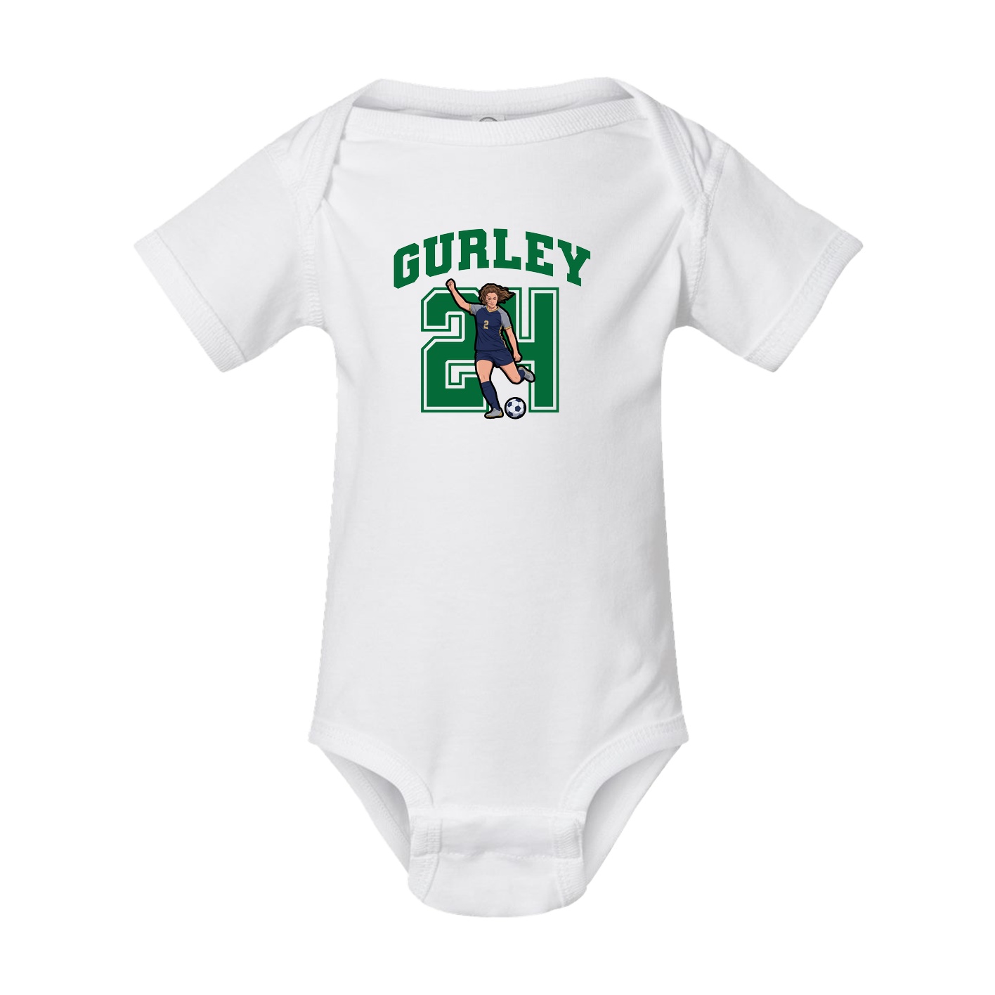 Baby Onesie — Number in White