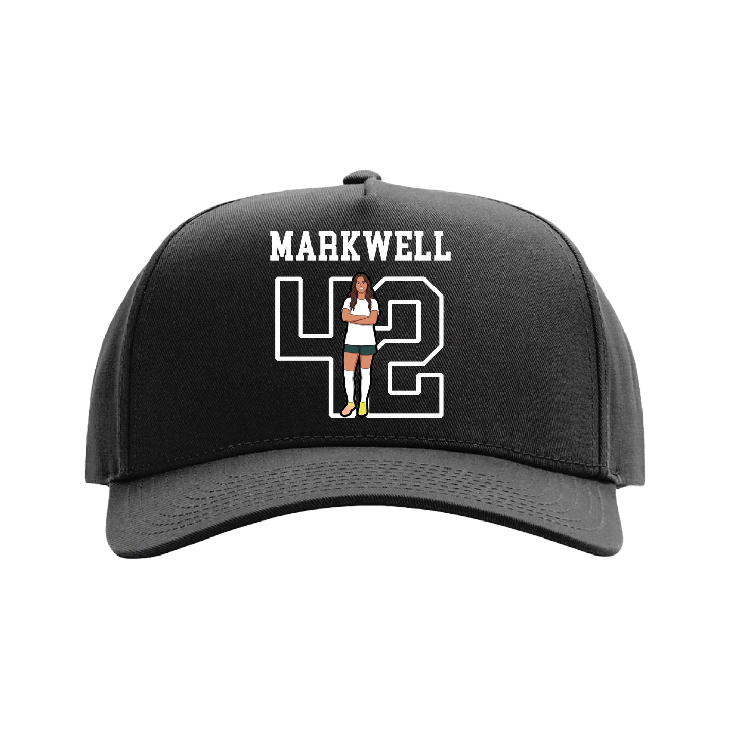 Full Fabric Five-Panel Champ Cap — Shirsey in Black