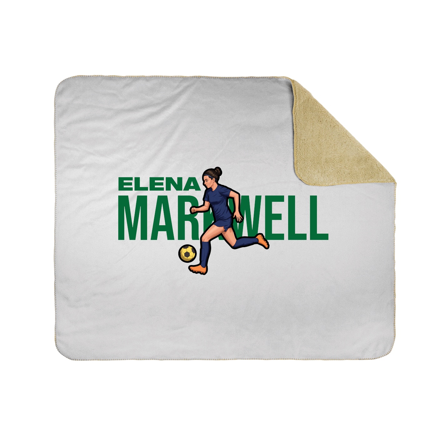 Throw Blanket — Player Name in White