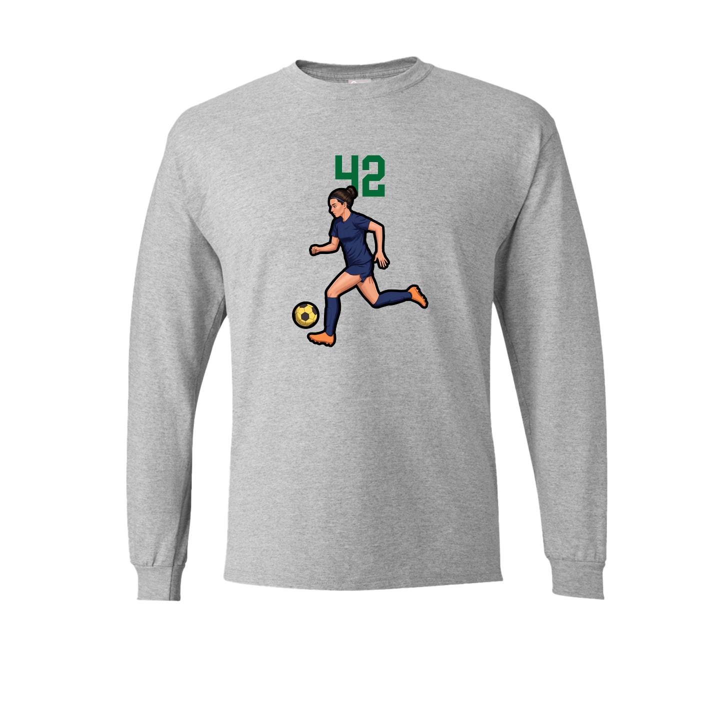 Long Sleeve Tee — Number Top in Grey