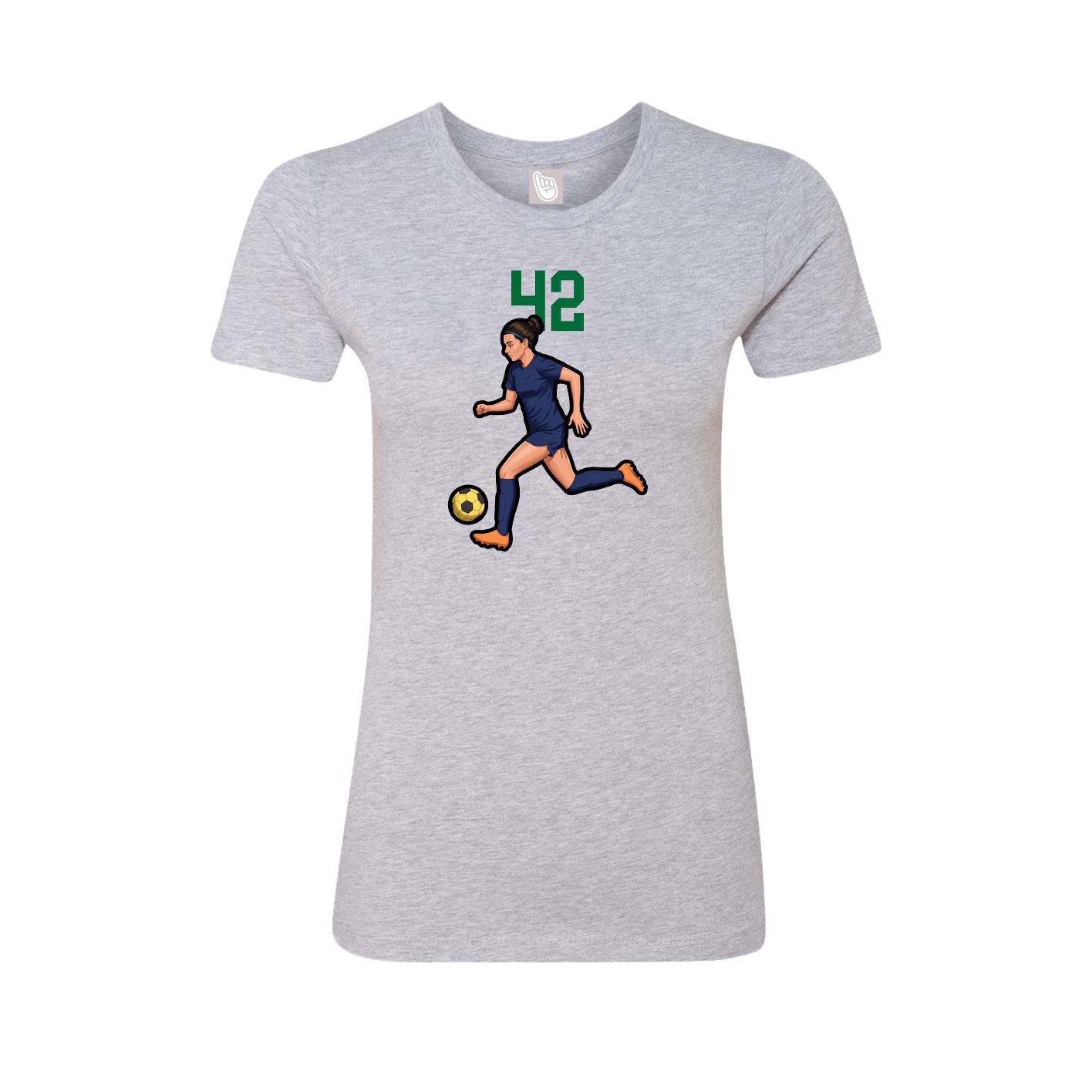 Fitted Women's Tee — Number Top in Grey