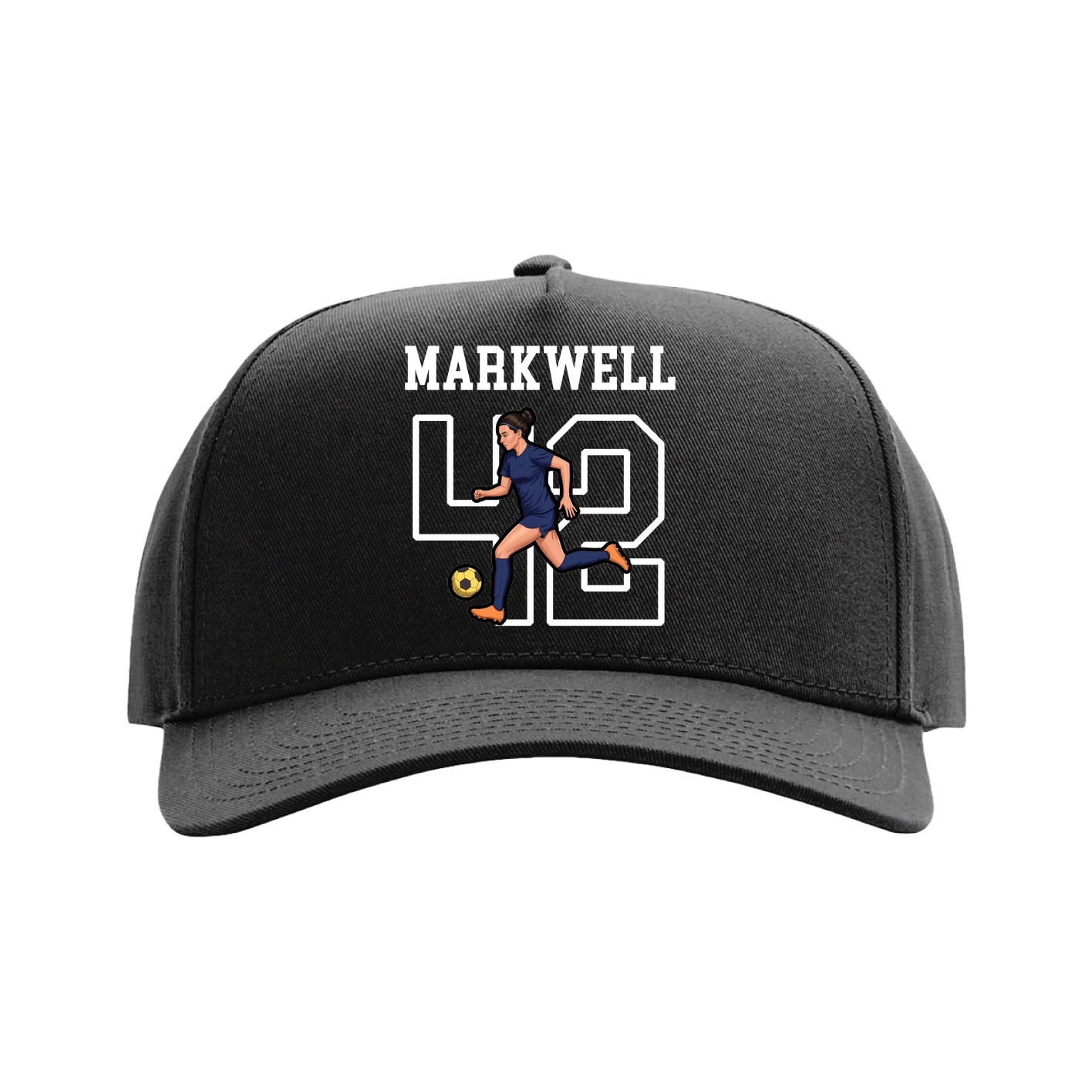 Full Fabric Five-Panel Champ Cap — Shirsey in Black