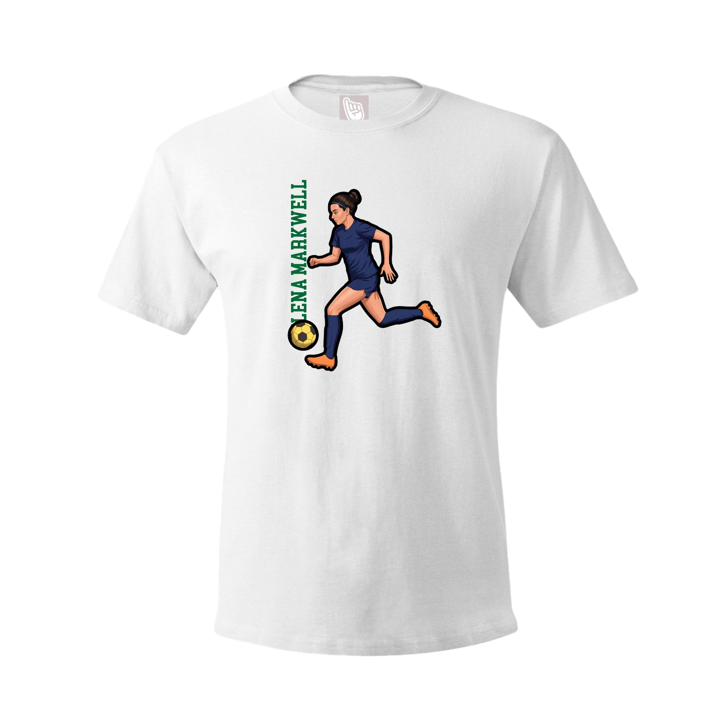 Tee — Name Vertical in White