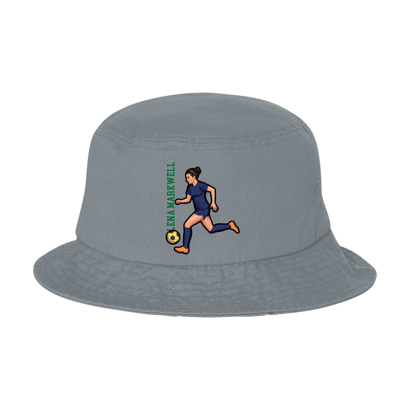Bucket Cap — Name Vertical in Grey