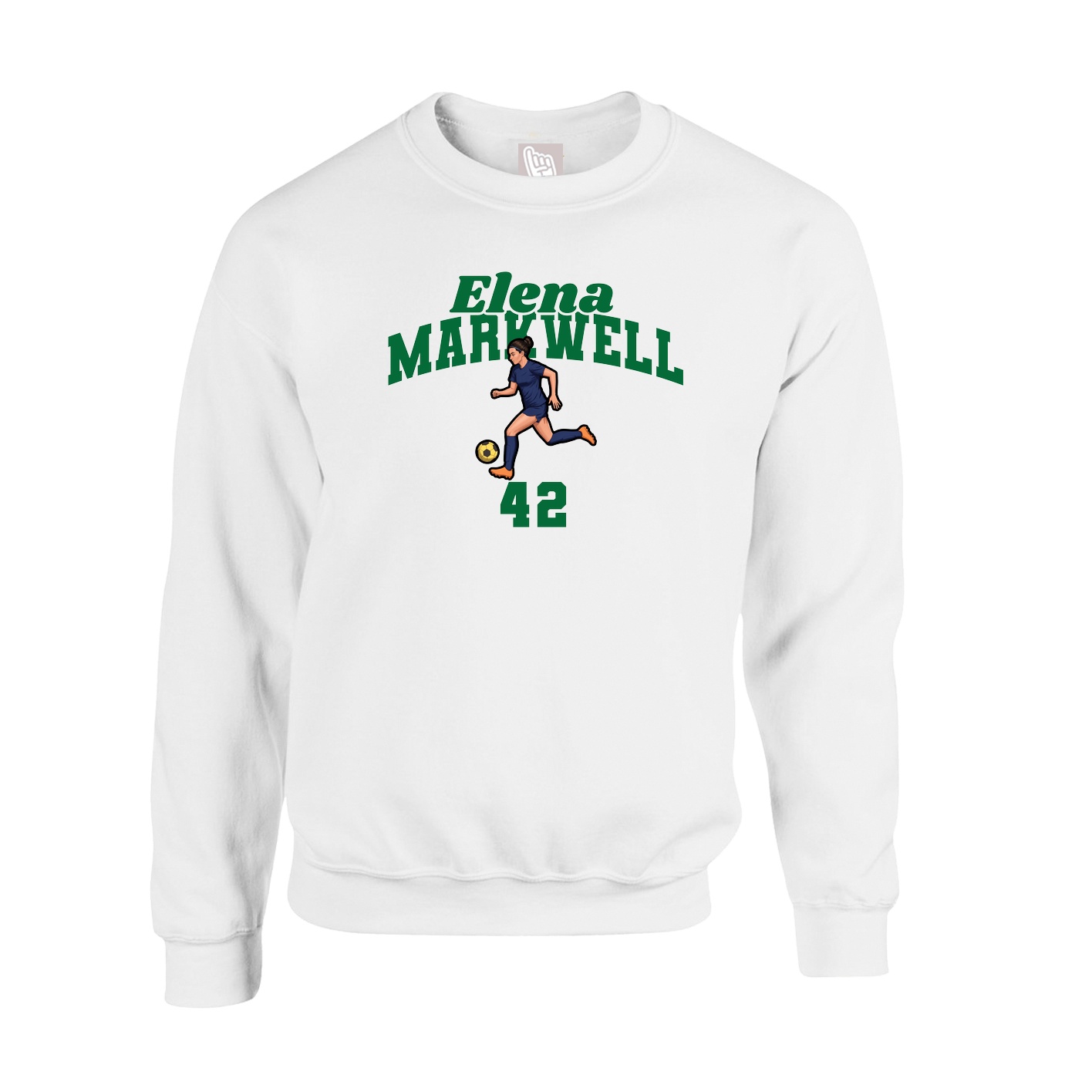 Fleece Crew — Signature Arch in White