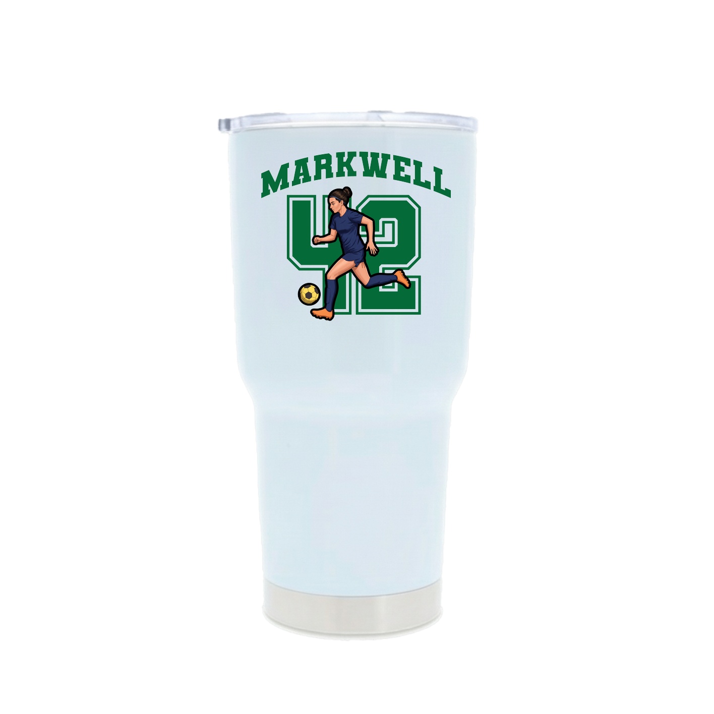 30oz Stainless Steel Tumbler — Number in White