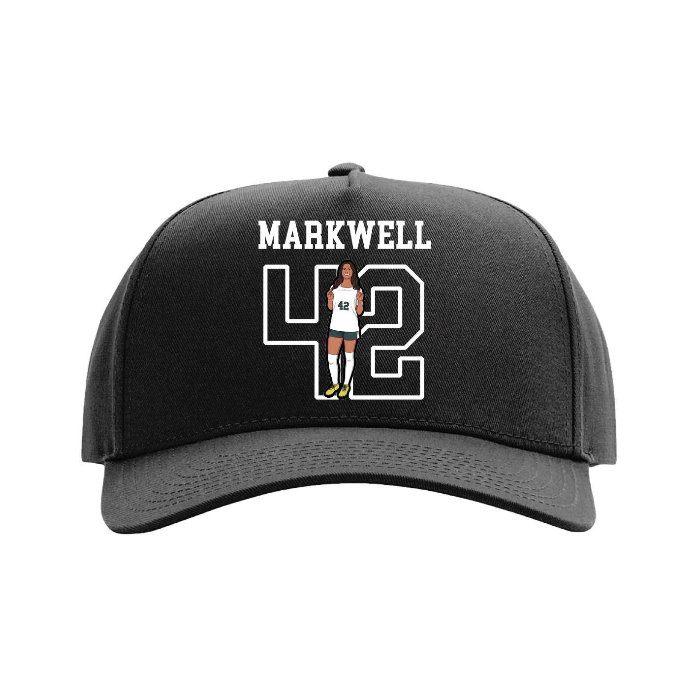 Full Fabric Five-Panel Champ Cap — Shirsey in Black