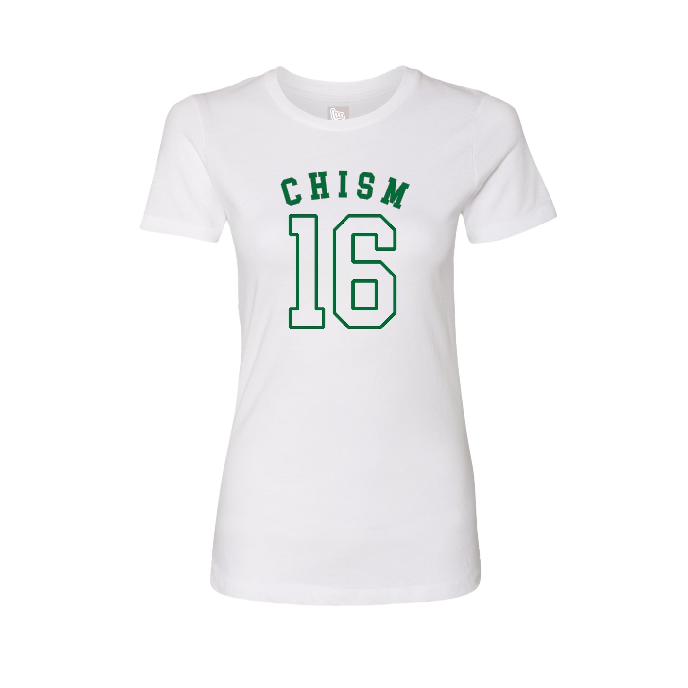 Fitted Women's Tee — Shirsey Arch in White