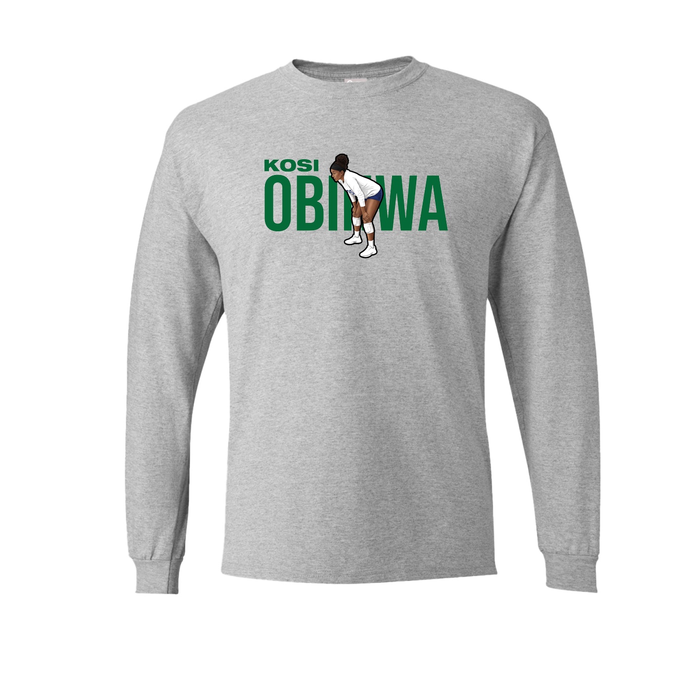 Long Sleeve Tee — Player Name in Grey