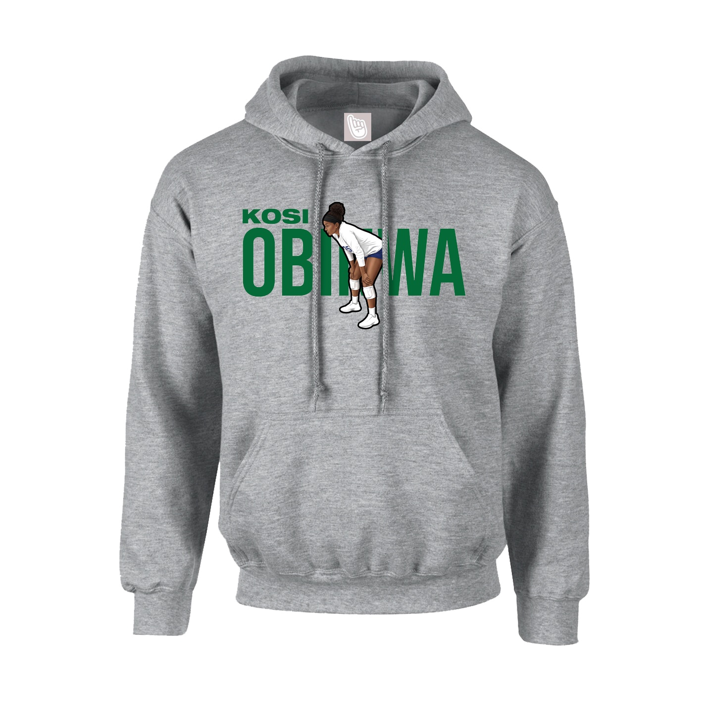Youth Hoodie — Player Name in Grey
