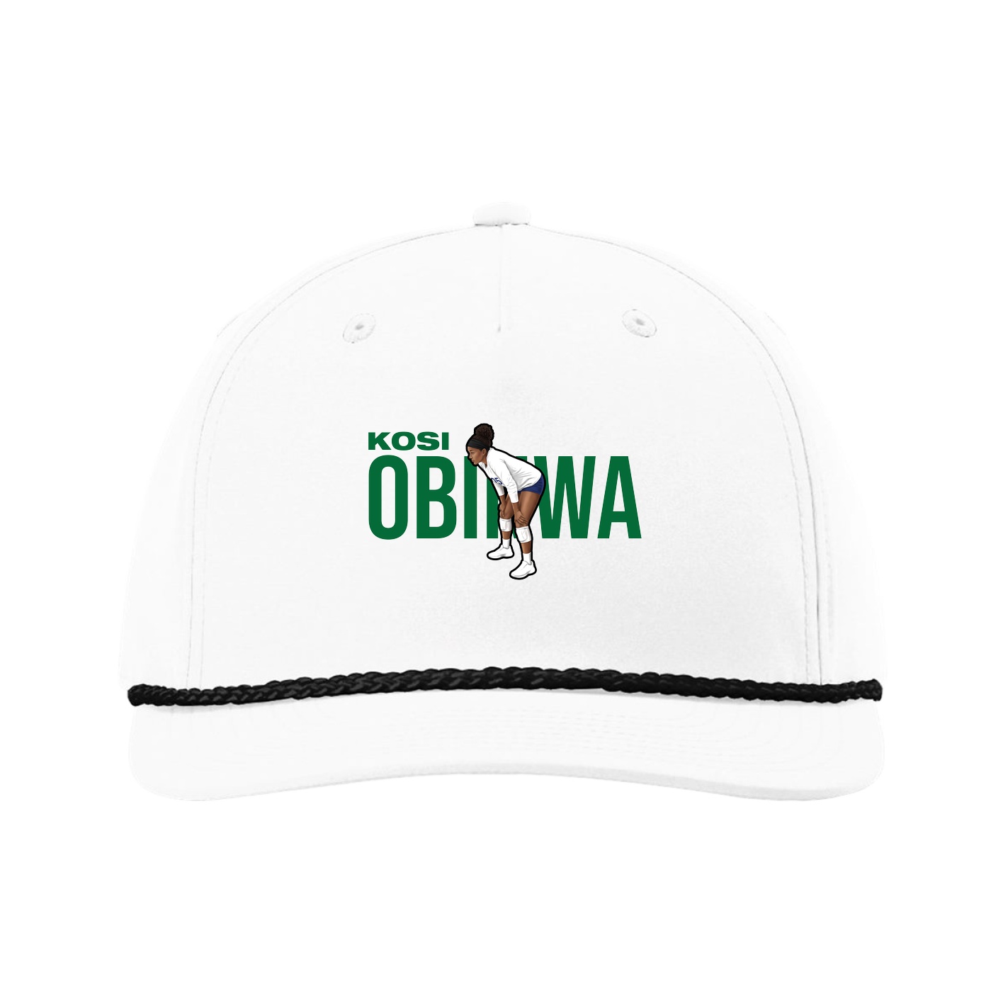 Five-Panel Classic Rope Cap — Player Name in White