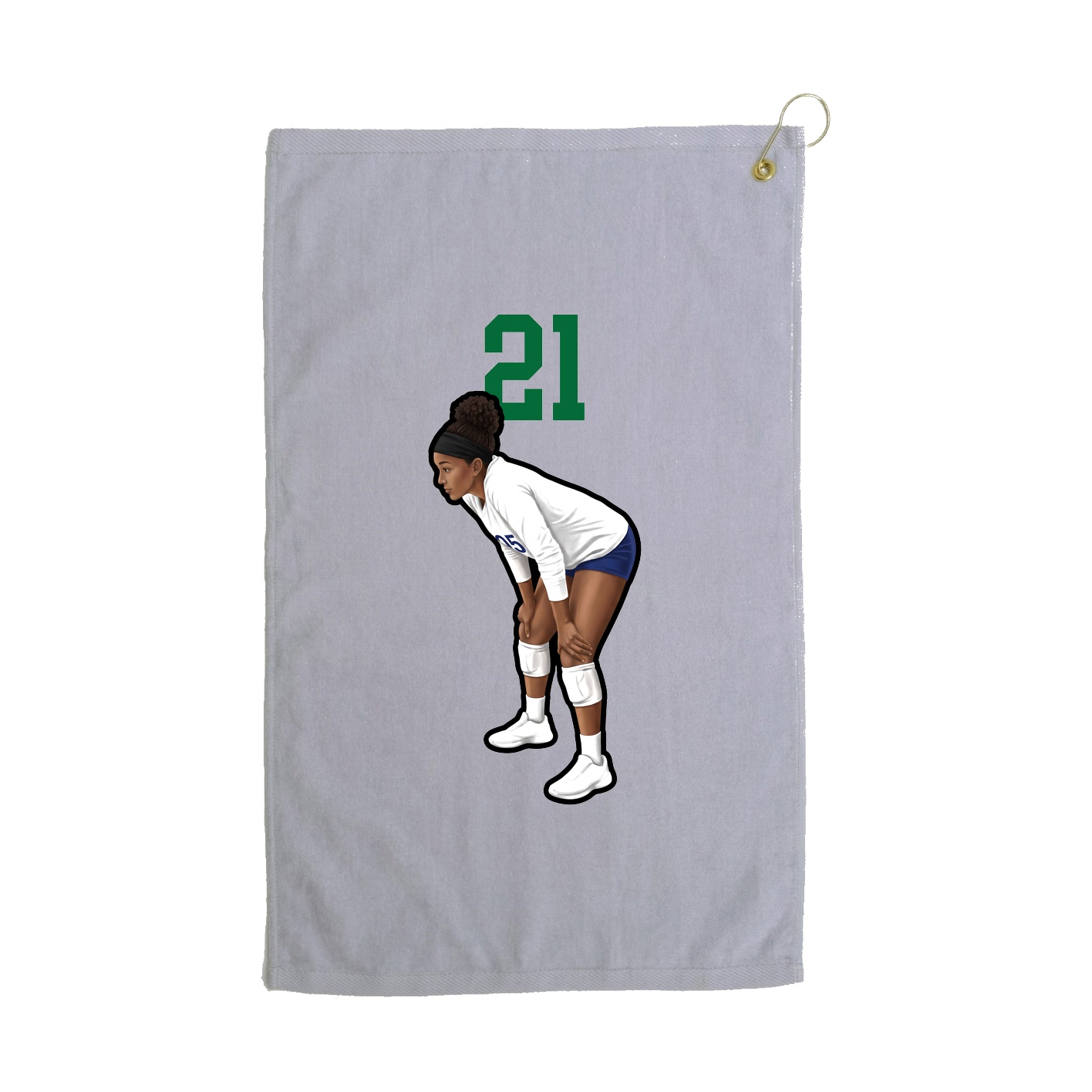 Golf Towel — Number Top in Grey