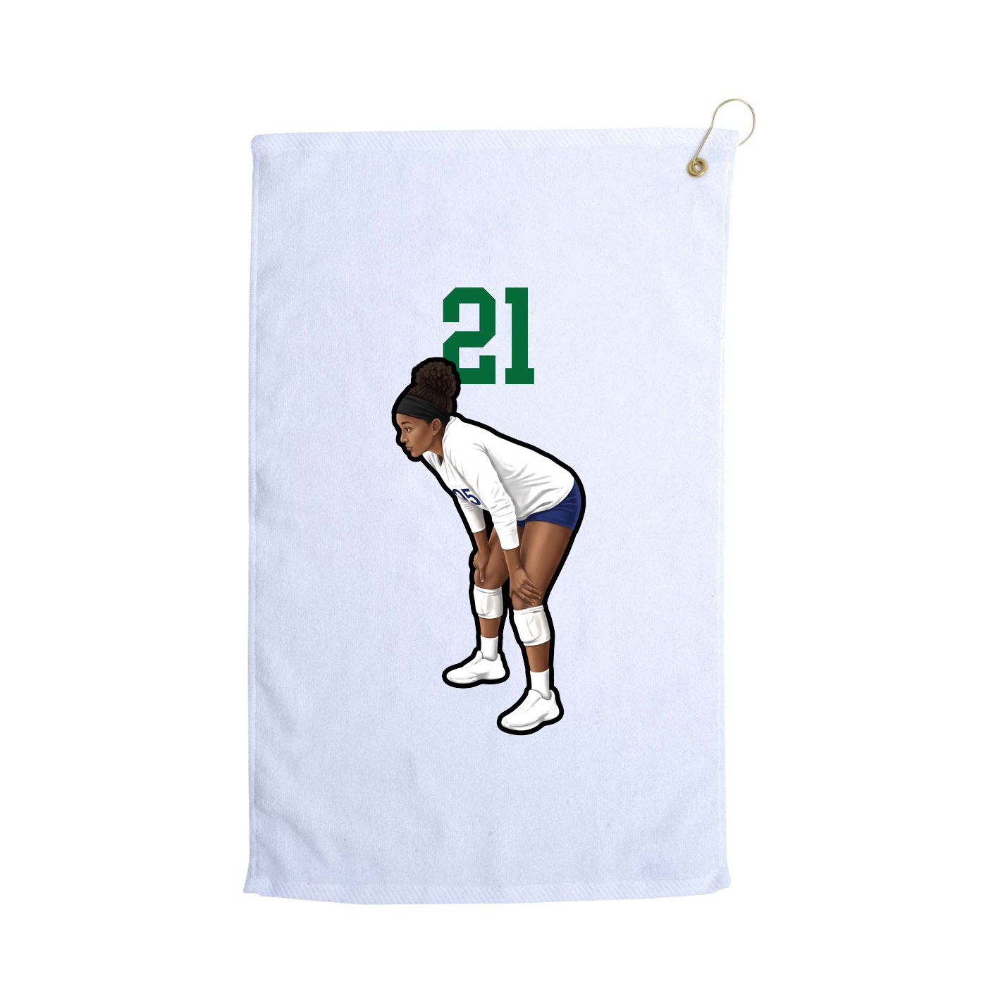 Golf Towel — Number Top in White