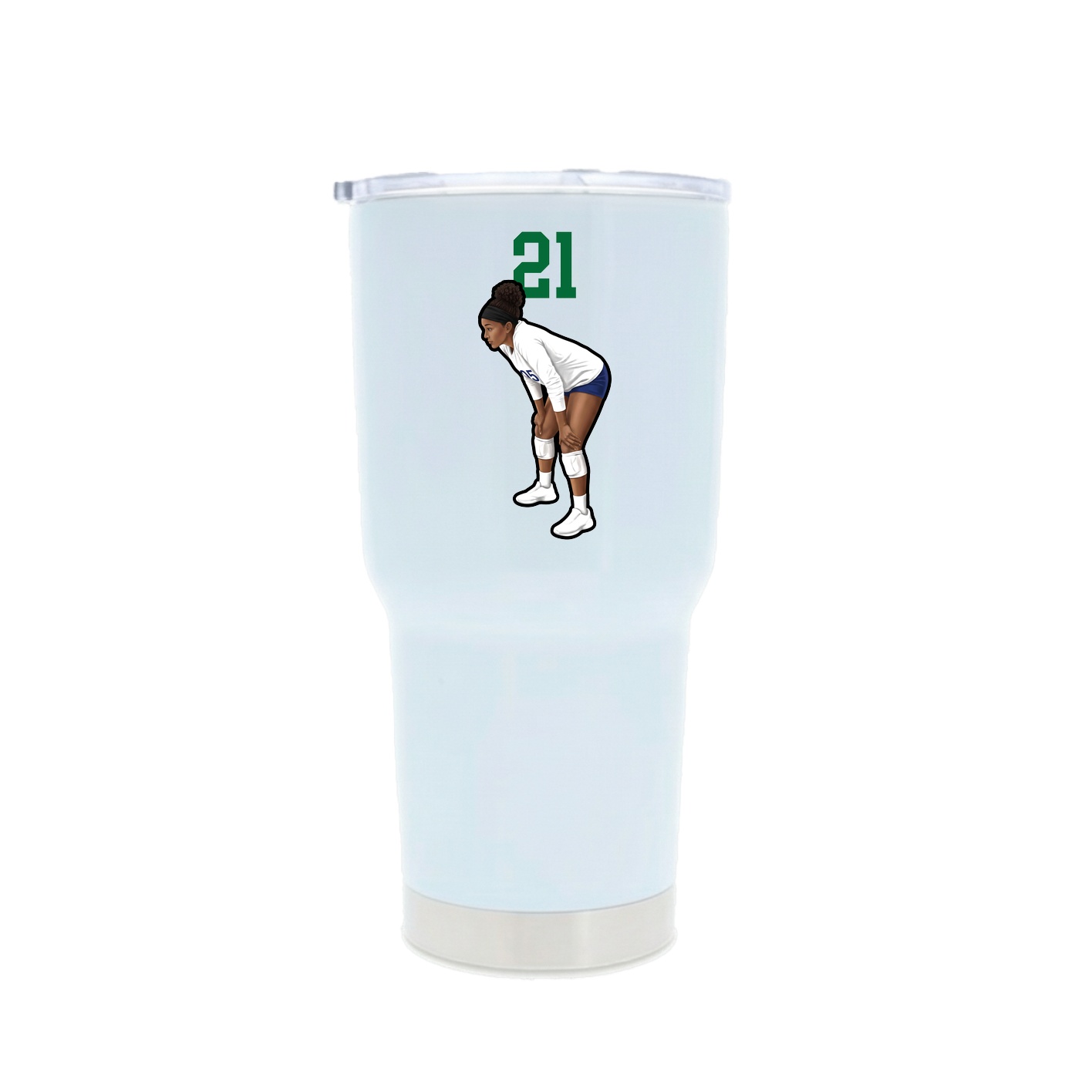 30oz Stainless Steel Tumbler — Number Top in White