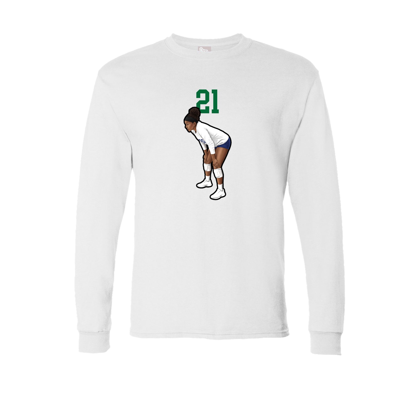 Long Sleeve Tee — Number Top in White