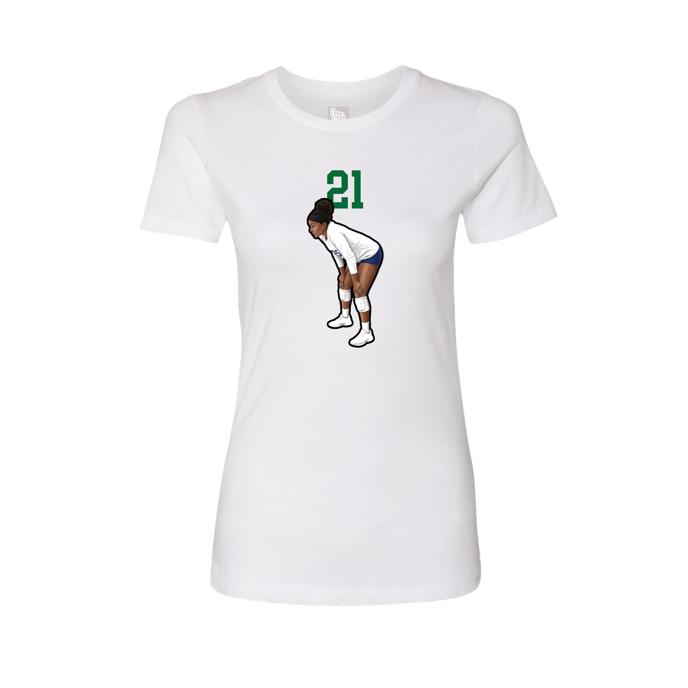 Fitted Women's Tee — Number Top in White