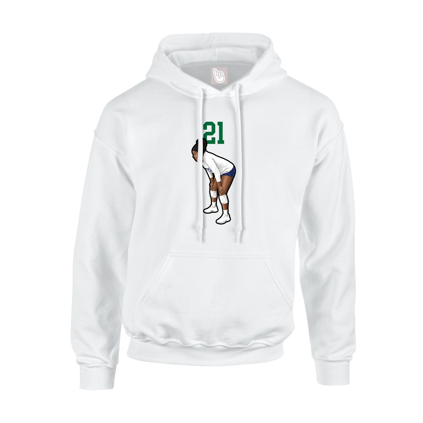 Hoodie — Number Top in White