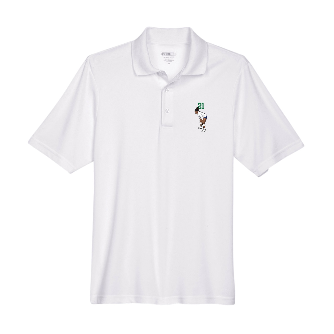 Performance Polo — Number Top in White