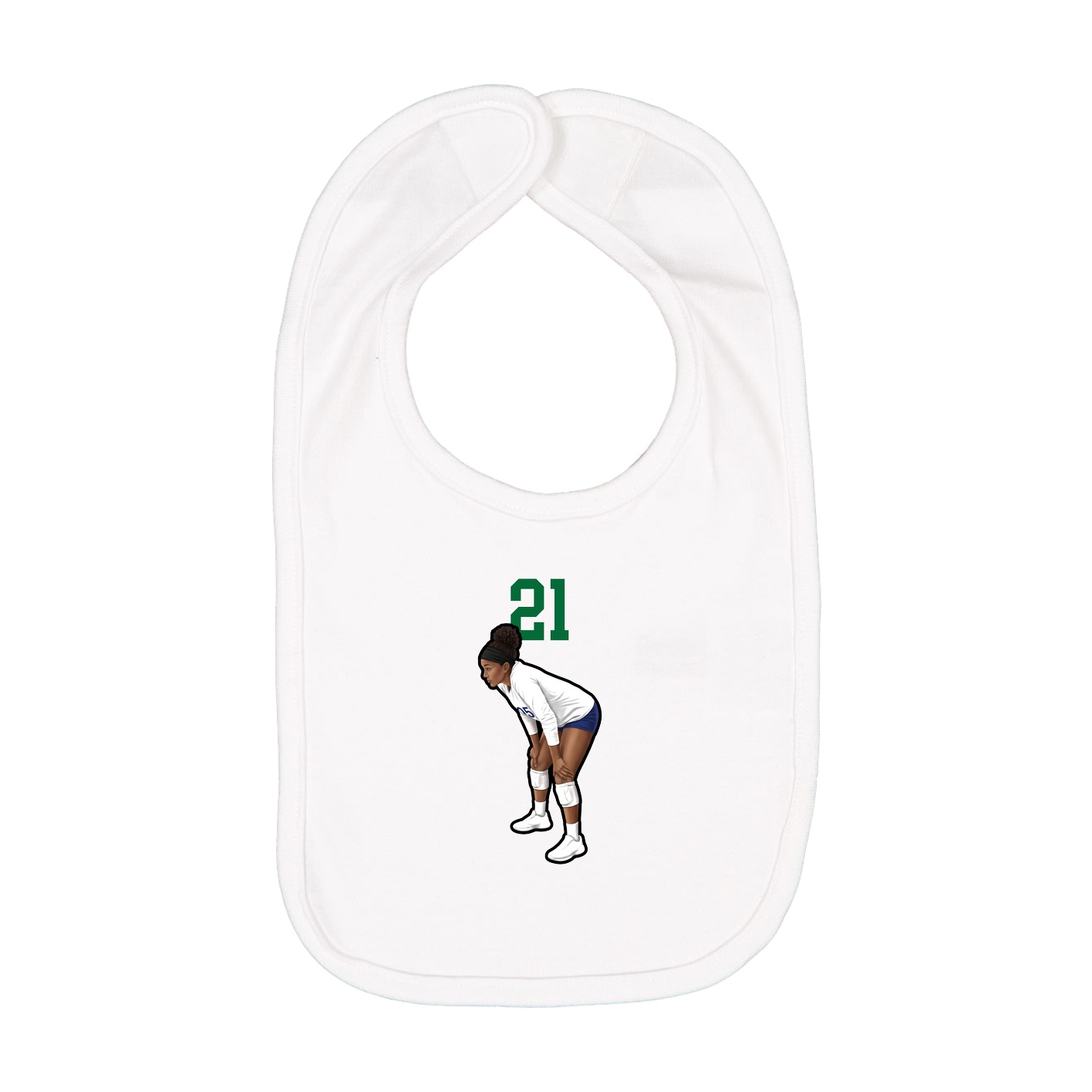 Infant Bib — Number Top in White