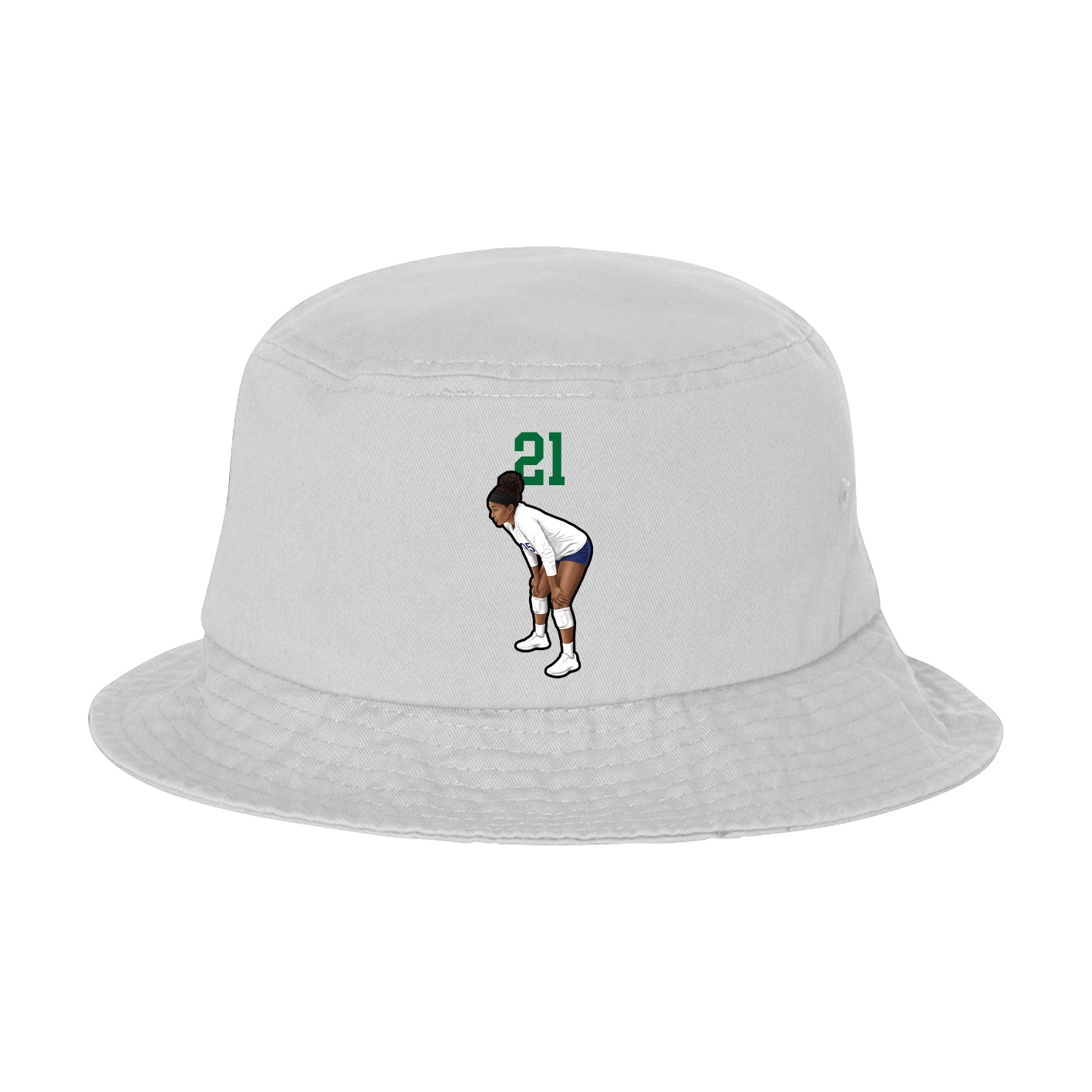 Bucket Cap — Number Top in White