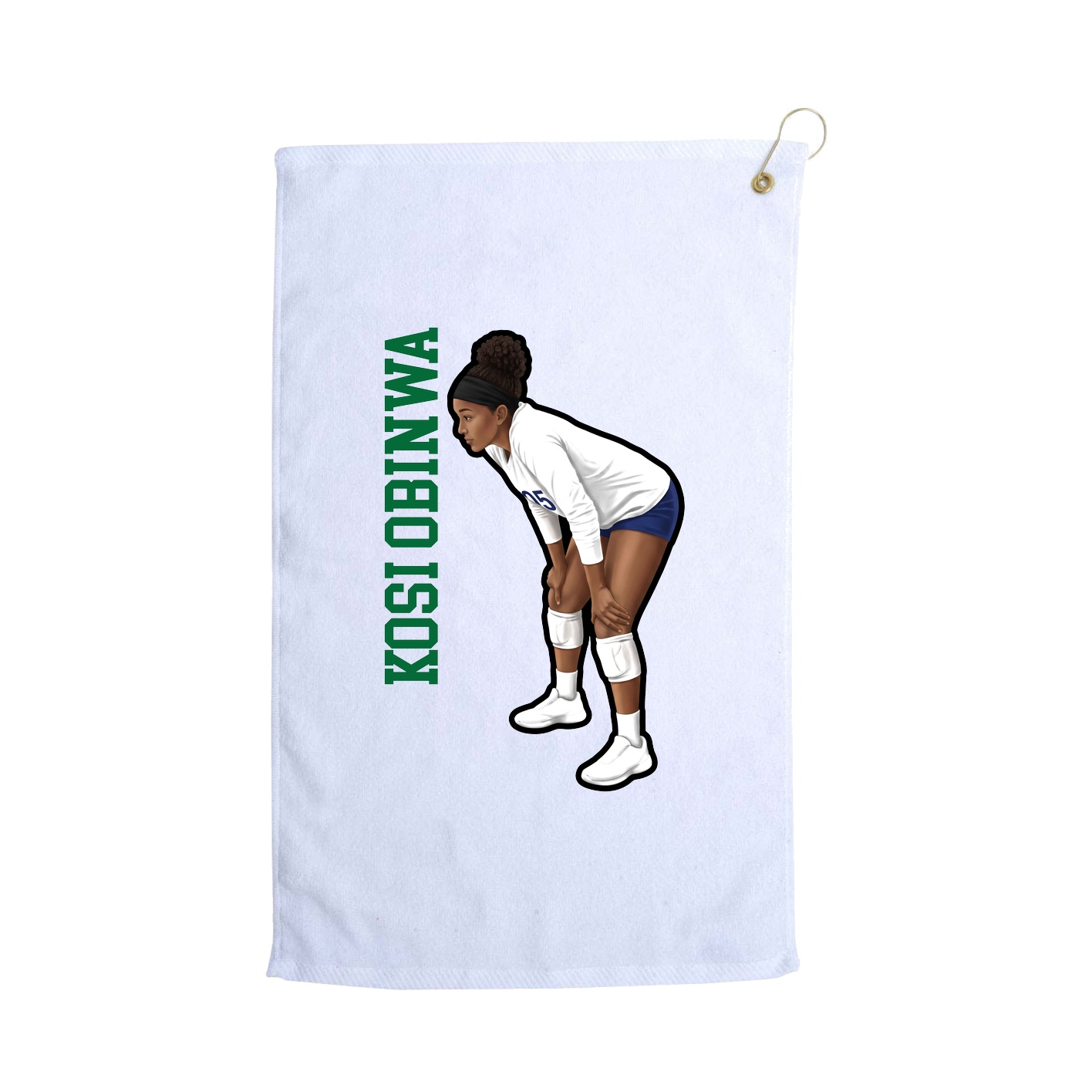 Golf Towel — Name Vertical in White