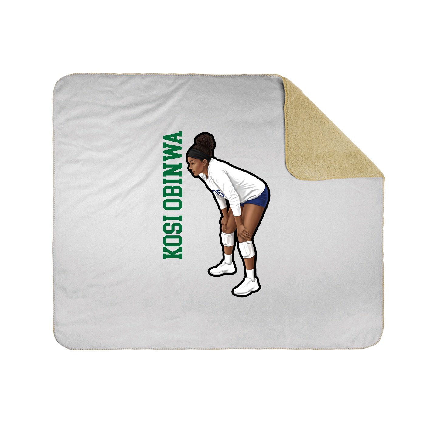 Throw Blanket — Name Vertical in White