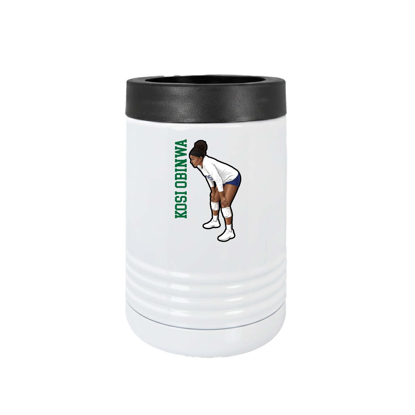 Beverage Holder — Name Vertical in White
