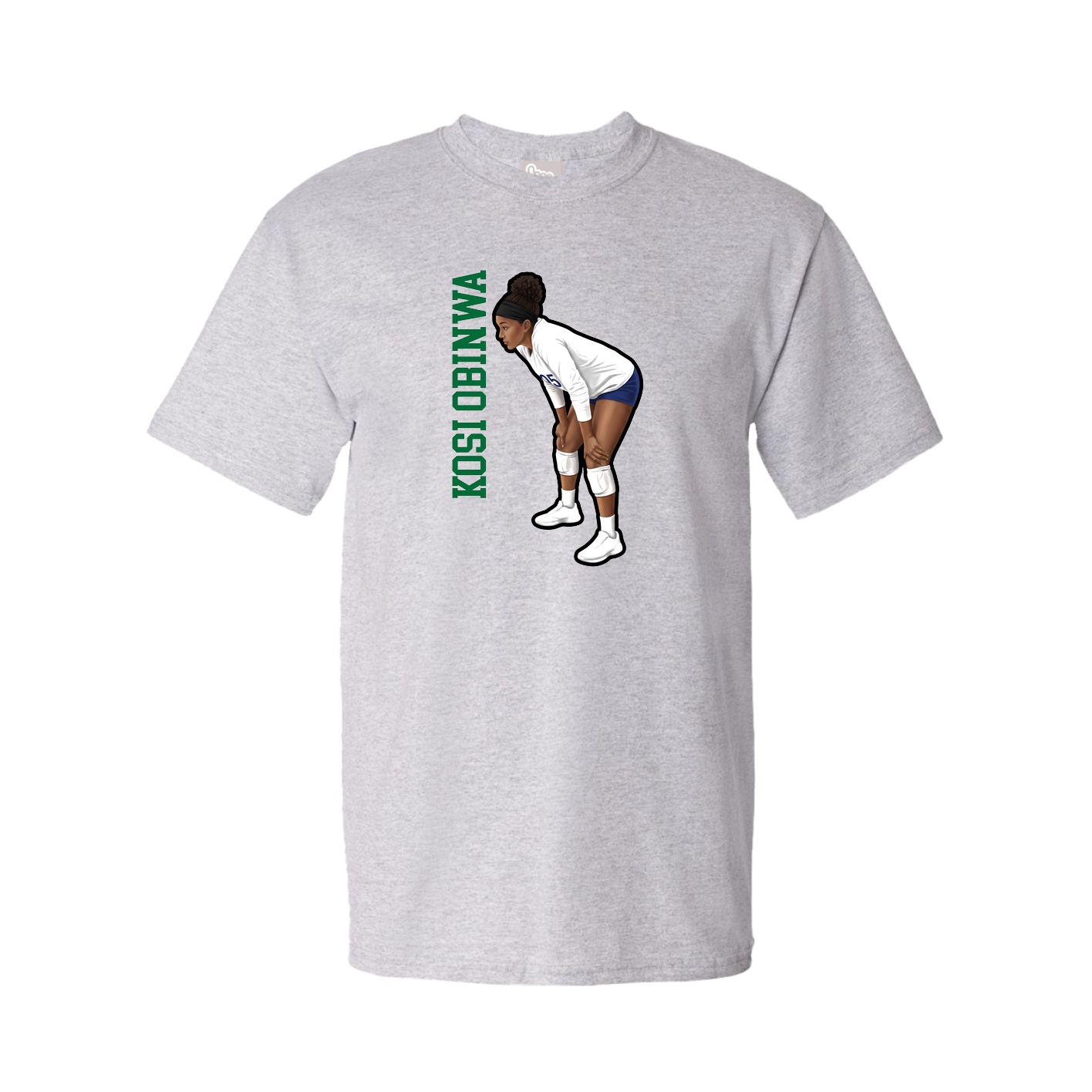 Tee — Name Vertical in Grey