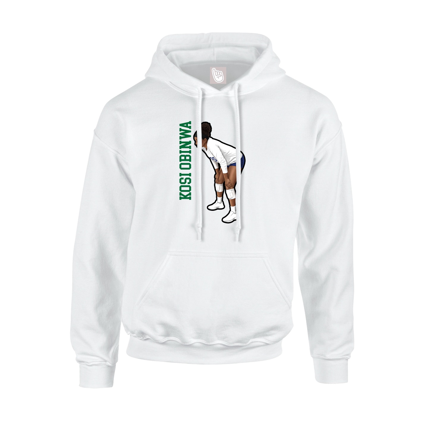 Youth Hoodie — Name Vertical in White