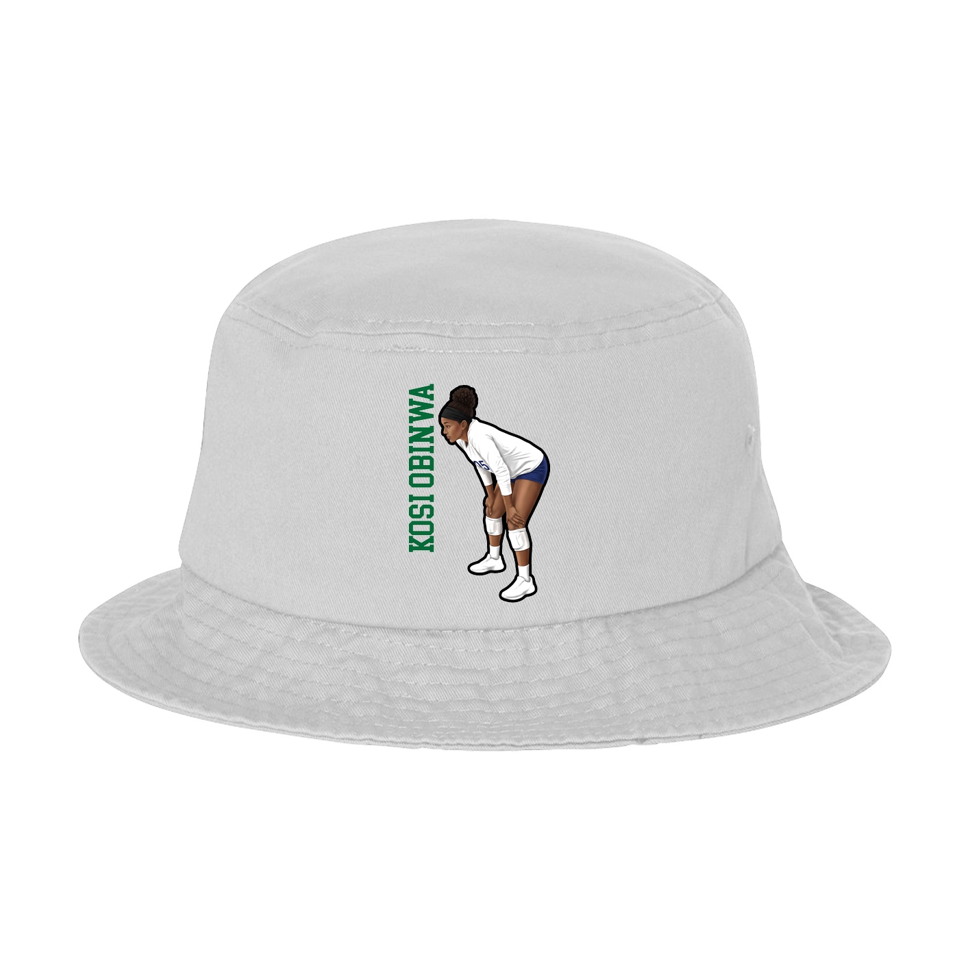 Bucket Cap — Name Vertical in White