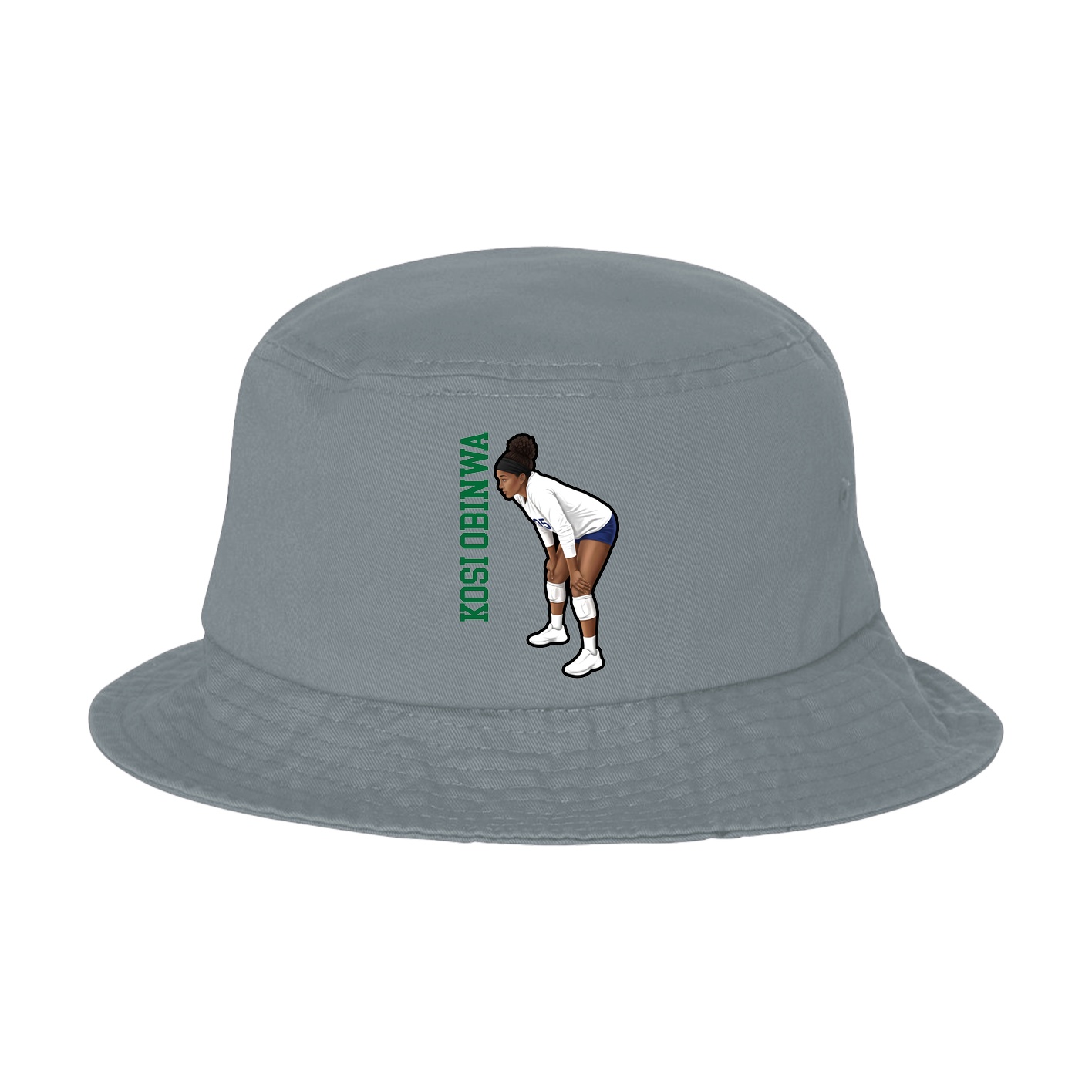 Bucket Cap — Name Vertical in Grey
